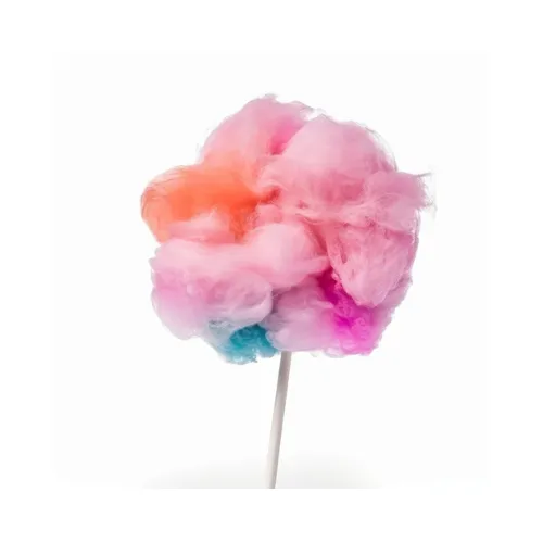 Fluffy multicolor cotton candy on stick for party rental